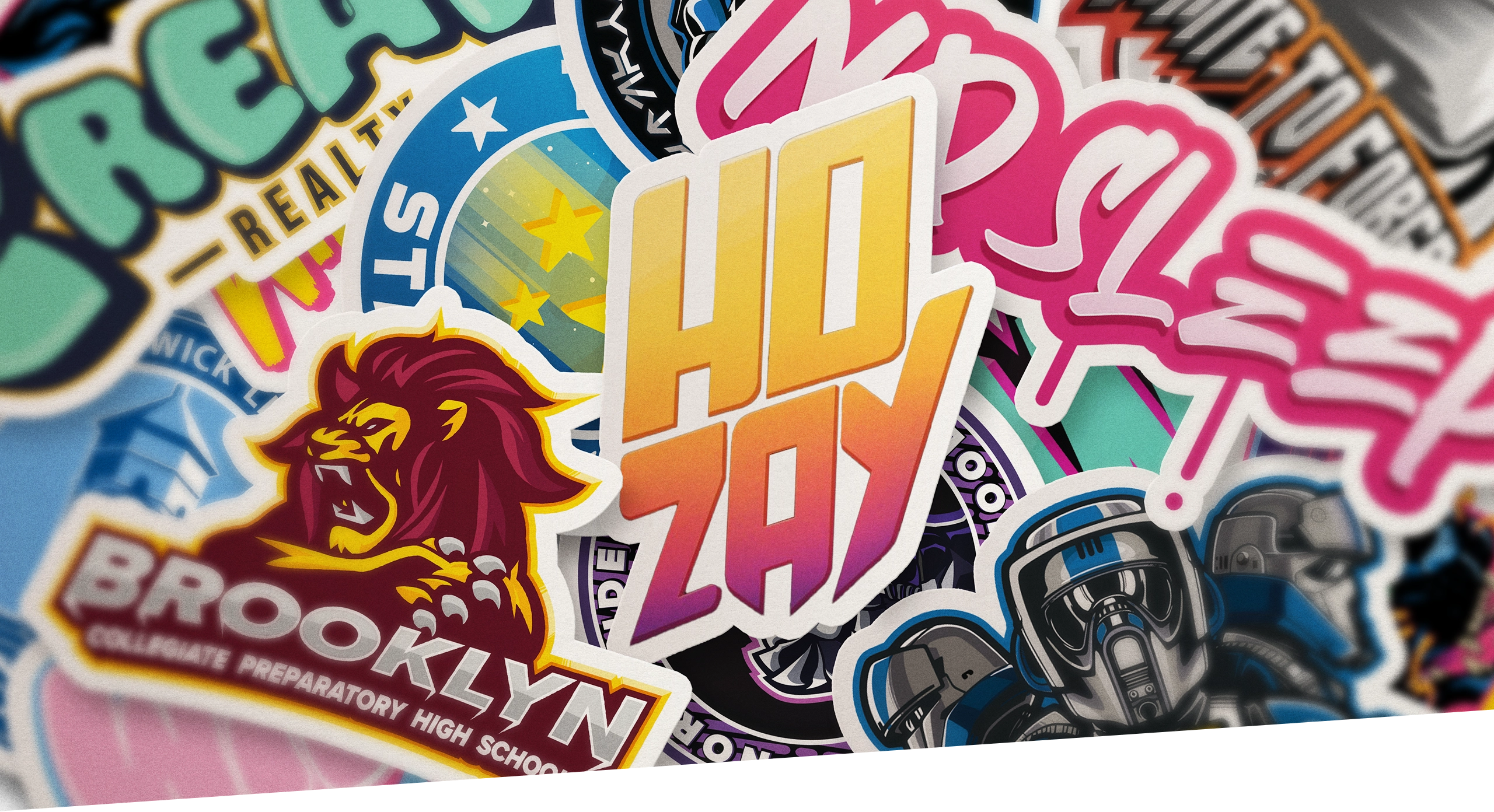 HO ZAY sticker collage